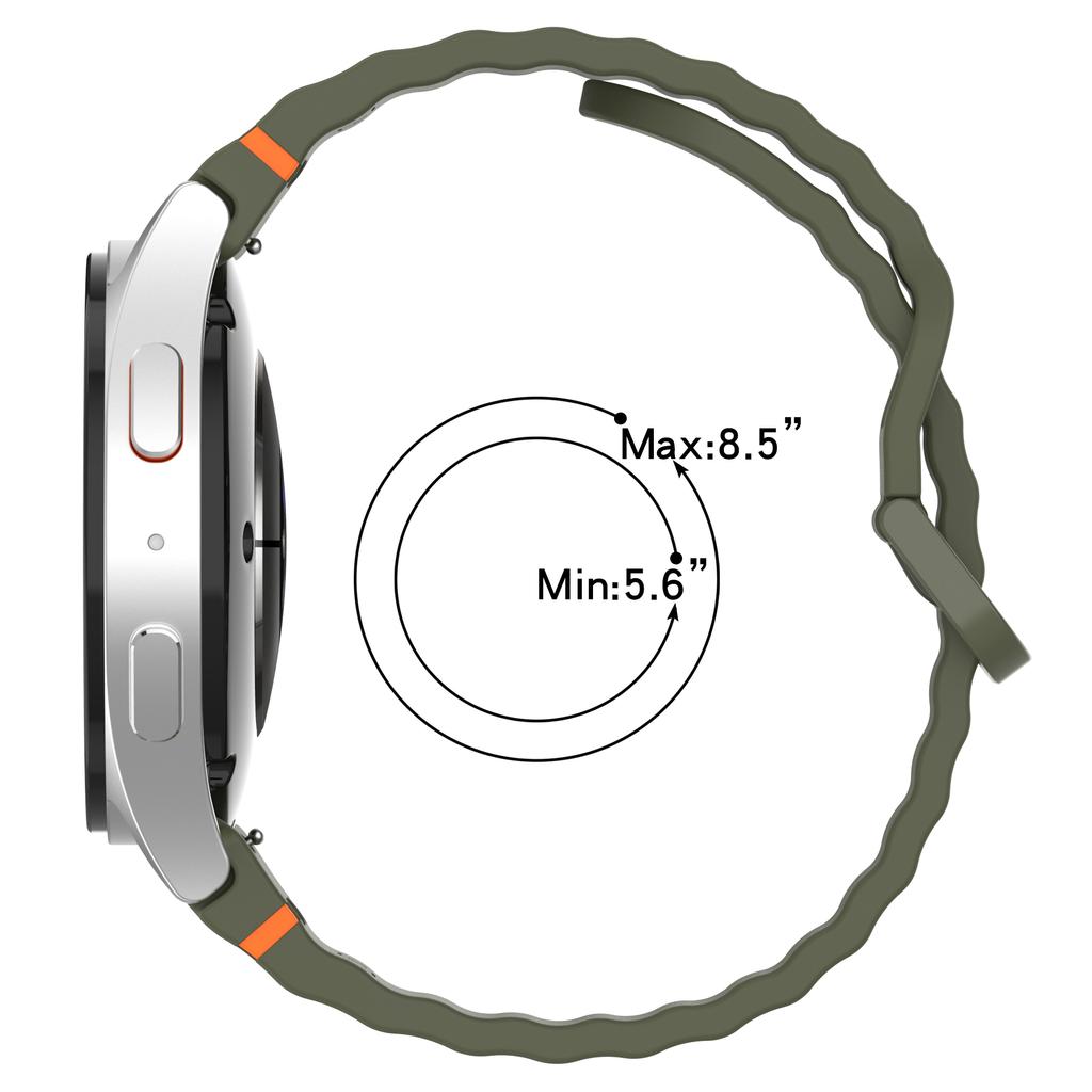 For Samsung Galaxy Watch FE/Watch7 40mm 44mm Silicone Wave Texture Watch Band Replacement Straps