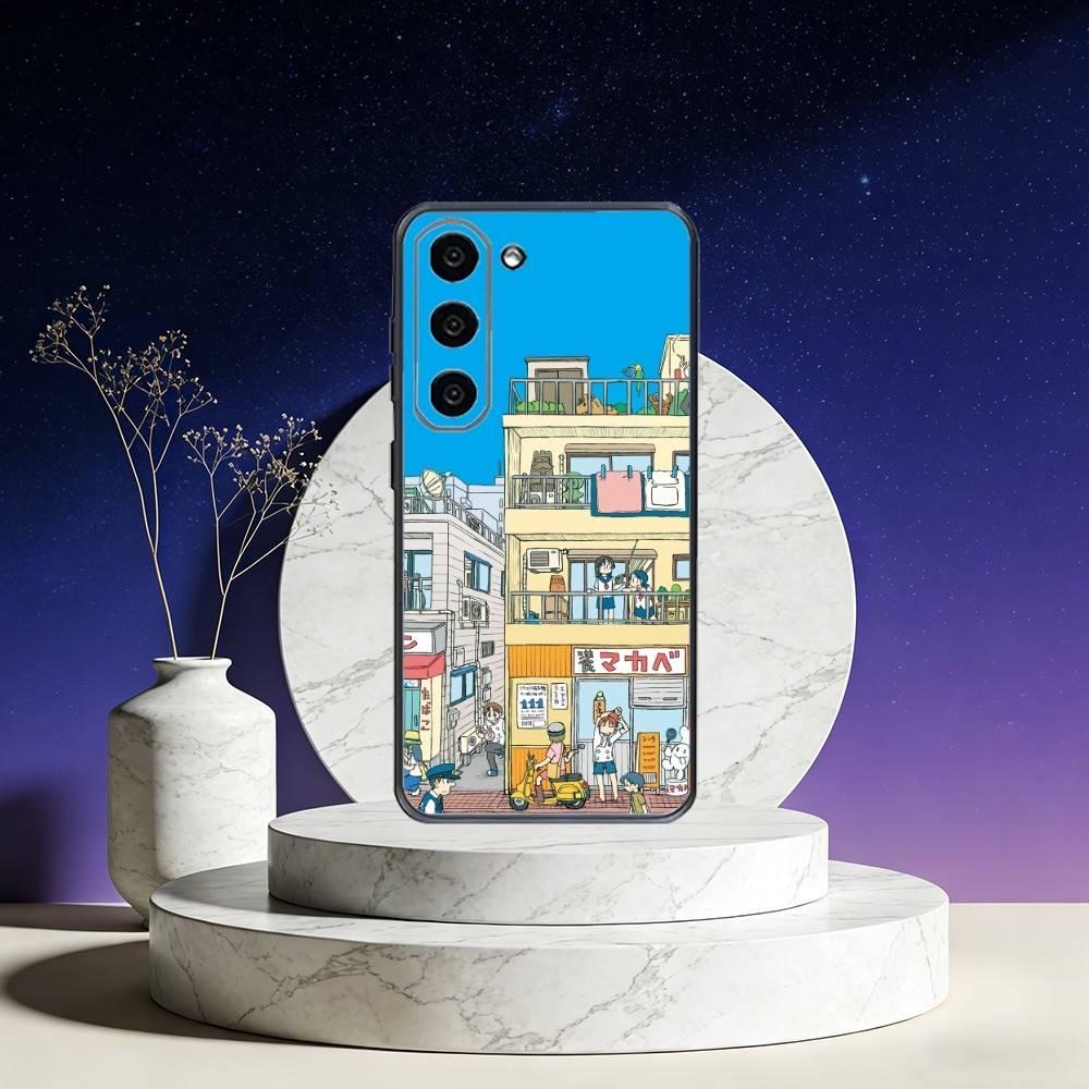 CITY THE ANIMATION Anime Phone Case For Samsung Galaxy A73,A72,A71,A70,A53,A52,A51,Others Soft Black Cover