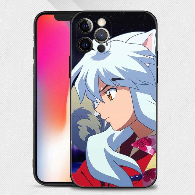 Чехол для телефона Iphone 14 13 12 11 Pro Max Xs Max Xr X 7 8 Plus 12 Mini 6s, силиконовый чехол с черным корпусом, аниме, милый Inuyasha