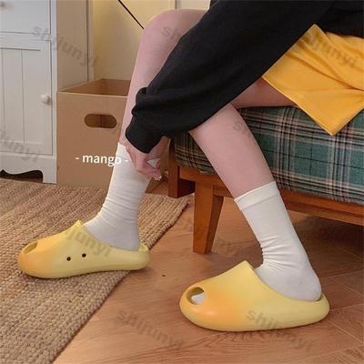 Модные женские трендовые милые тапочки на платформе для дома с манго, летние женские шлепанцы на толстой подошве, нескользящие, для ванной комнаты, удобные пляжные сандалии