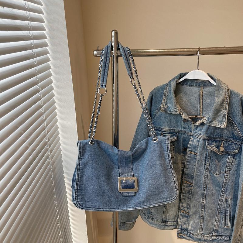 Сумка-мессенджер из денима, женская сумка через плечо, сумка через плечо с цепочкой