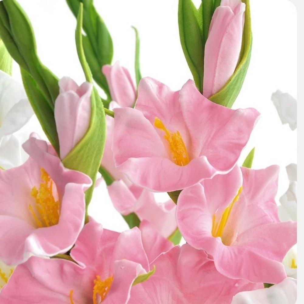 PU Material Artificial Gladiolus Branches Purple Gladiolus Bouquet Art PU Fake Flowers  DIY Crafts