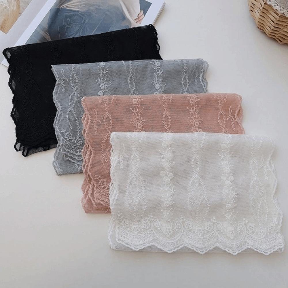 Embroidered Flower Women's Lace Scarf Solid Color Sunscreen Shawl Summer Season