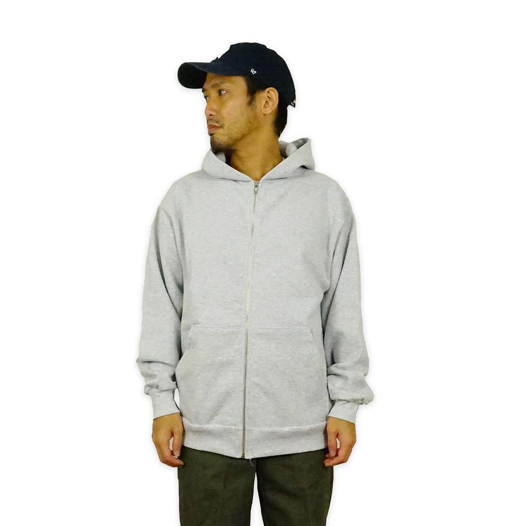 LOSANGELES APPAREL HF10 14oz Heavy Fleece Hooded Ash XXL Zip-Up Sweatshirt, Gray,