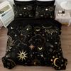 Black Golden Bedding Set Sun And Moon 3D Print Large Bag Bedding Set Posy Bedding Set Mandela Quilt Cover Soft Microfiber