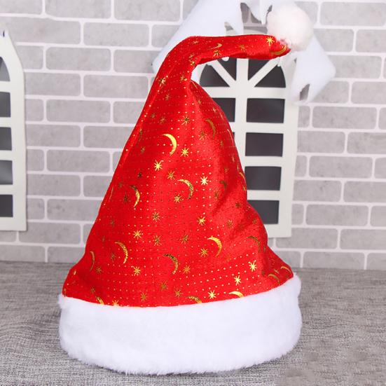Детский взрослый звездный лунный блесток Рождественская шляпа Санта-Клауса Рождественская вечеринка Кепка Костюм