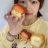 Stuffed Toy Cute Decoration Dual-use Toast Bread Pendant Plush Key Chain Brooch Key Charms
