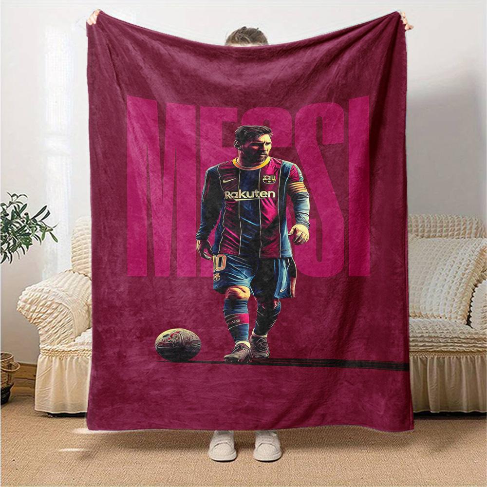 Messi's Legacy Soccer Blanket Comfortable Suitable for Office Bedding Bed for All Occasions Playful Design Suitable for Gifting Relatives and Friends