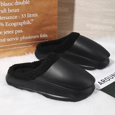 Парные тапочки мужские повседневные хлопковые туфли из ЭВА для зимы, для снега, теплые, плюшевые, нескользящие, с толстой подошвой, водонепроницаемые, взрывной стиль