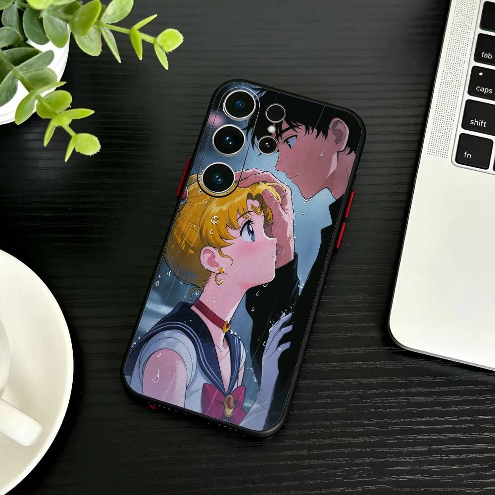 Мультяшный чехол для телефона S-Sailor M-Moons Для Samsung S26,S25,S24,S23,S22,S21,S20,Plus,Fe,Lite,Другие Черный чехол