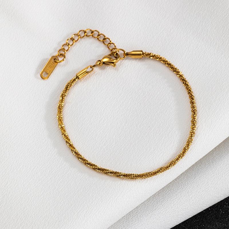 Temperament Light Luxury Gold Color Charm Bracelets for Women Elegant Sexy Stainless Steel Female Bracelet Jewelry