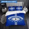 3PCS Soccer Club Emblem Design Printed Soft Bedding Set,Including 1pc Duvet Cover And 2pcs Pillowcases Perfect for Bedroom, Dormitory, Fan gift