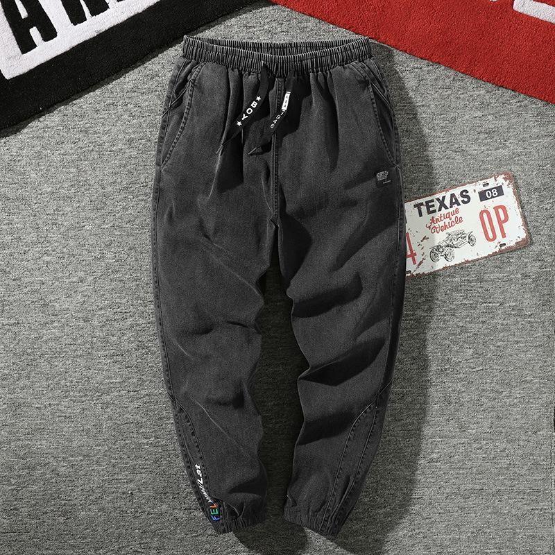 Большие размеры мужские джинсы-джоггеры 6XL 7XL 8XL Уличная одежда Черный Синий Повседневный деним брюки-карго Эластичные хлопковые зауженные джинсы мешковатые брюки