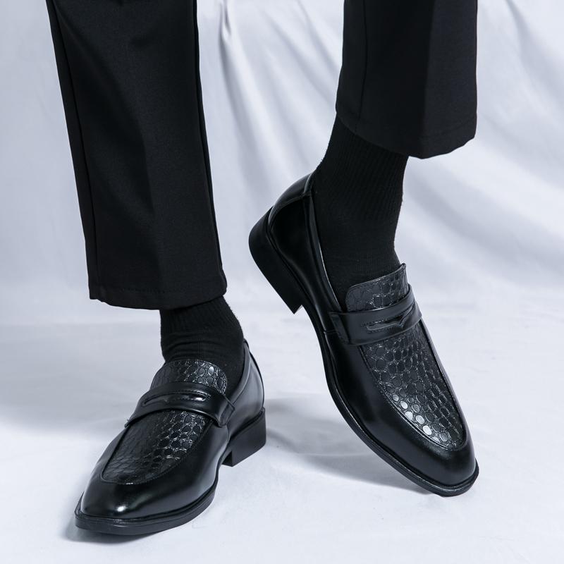 Men Loafers Black Office Shoes Formal Business Blue Wedding Dress Prom Blazers Tuxedo Party Shoes Large Size