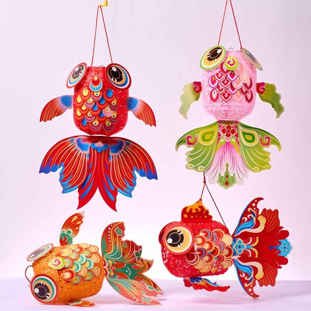 Good Luck Goldfish Lantern Handmade New Year Lantern Material Kit  Spring Festivals