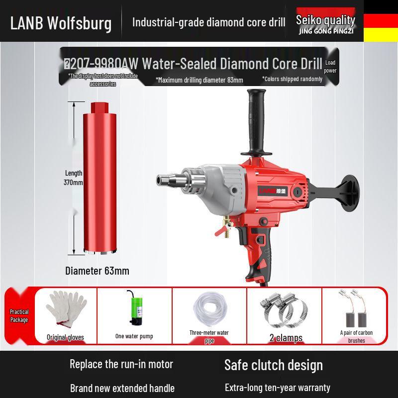 Diamond Core Drill Machine: Handheld & Stand, Wet/Dry, Concrete & AC Hole Opener, Water Drill Mixer