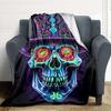 1PC Psychedelic Skull Blanket, Throw For Sofa, Bed, Travel, Camping, Livingroom, And Bed, Printing Blanket With Soft And Warm Fabric yy250918143