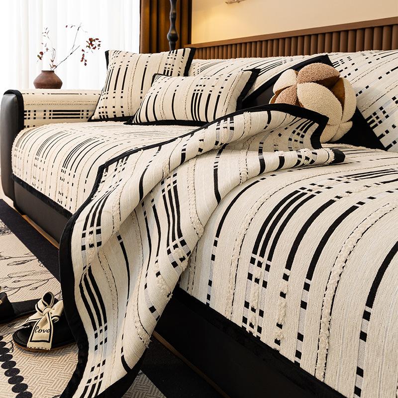 French Premium Chenille Sofa Cushion, All-Season Seat Cushion, Non-Slip Leather Sofa Cover New Cover