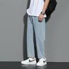 Dingfengbaoluo Мужские уличные свободные прямые укороченные джинсы