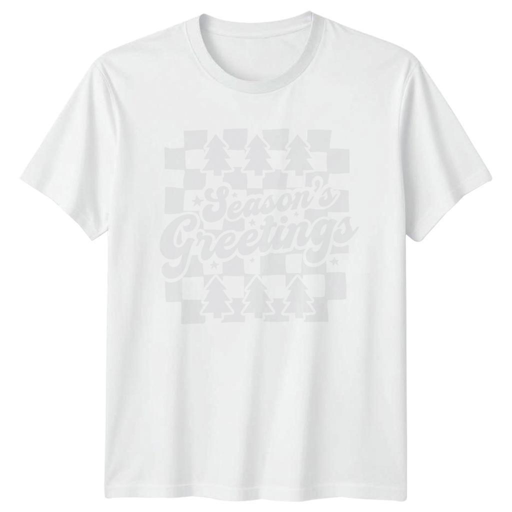 Seasons Greetings Christmas Trees Holiday Unisexs TShirt Unisexs Tee Graphic Top