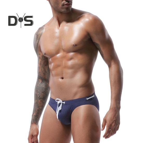 Мужские летние плавки с низкой посадкой, дизайн на шнурке, плавки, быстросохнущий купальник с регулируемой линией талии