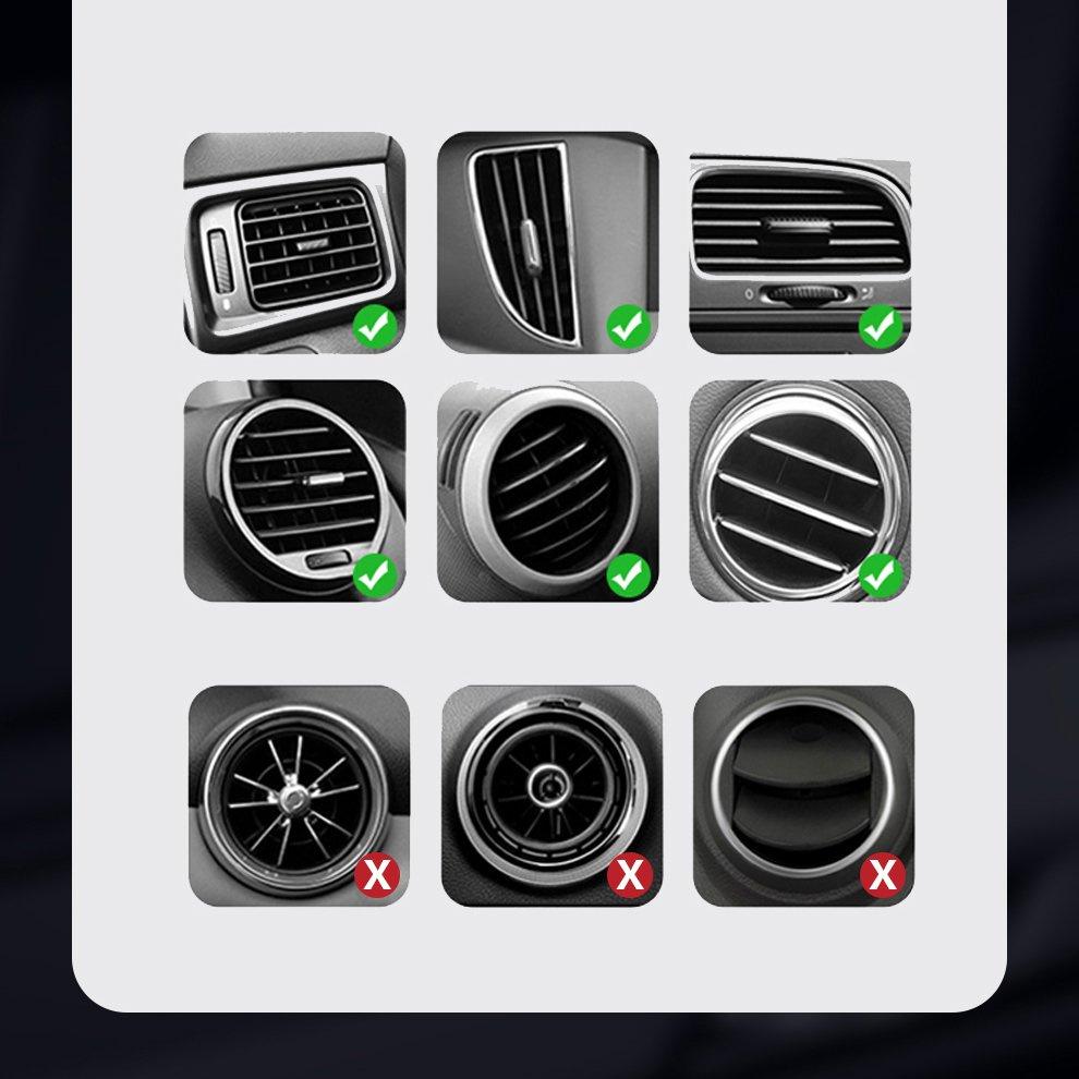 Baseus Gravity-Fit Car Vent Phone Mount Holder: Universal Fit for 4.7"-6.6" Smartphones - Black