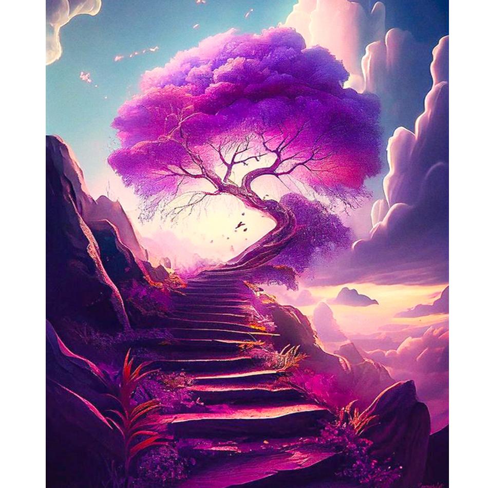 Frame Diy Painting By Numbers For Adults Beginner Kits Tree Landscape Picture By Numbers Handpainted Personalized Gift For Home Decoration 40x50