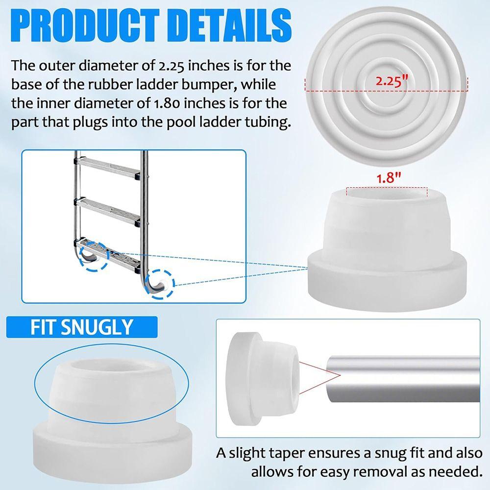 Rubber Pools Ladder Caps White End Plugs New Pools Ladder Bumpers Inground Pools Ladder