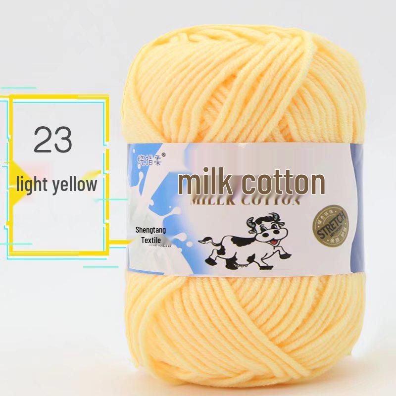Wugu Medium Milk Cotton Acrylic Yarn for Doll Crochet Shoes, 5-Strand Yarn Ball.