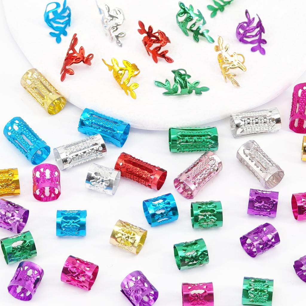 40 шт. смешанных цветов Полые Дредлоки Украшения для волос Аксессуары Уличный хип-хоп стиль Кольца для волос для женщин девушек Музыкальный фестиваль