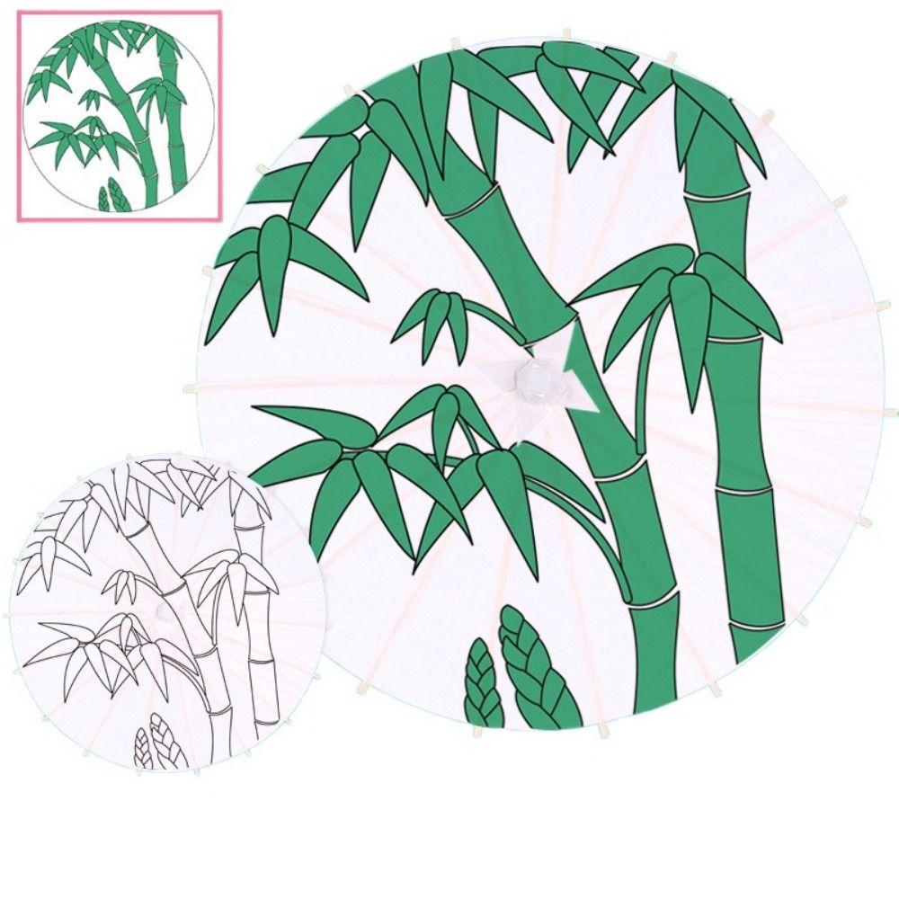 Comfortable Grip Blank Paper Umbrella DIY Wood Drawing Umbrella Oil Paper Umbrella  Dance Prop