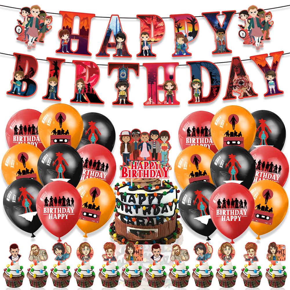 32шт украшения для незнакомой вечеринки в комплекте торт Топпер Воздушные шары Баннеры