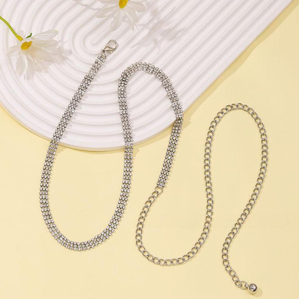 Adjustable Summer Belt Lightweight Elegant Waist Chain Rhinestone Waist Chain  Women's Accessories