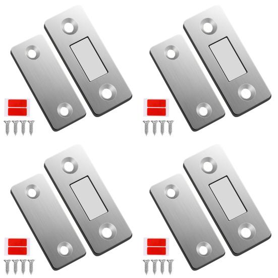 4 комплекта защелки шкафа, тонкая застежка, соединение шкафа, марганцевая сталь, прочная дверь шкафа, магнитная присоска, ограничитель шкафа, шкафа