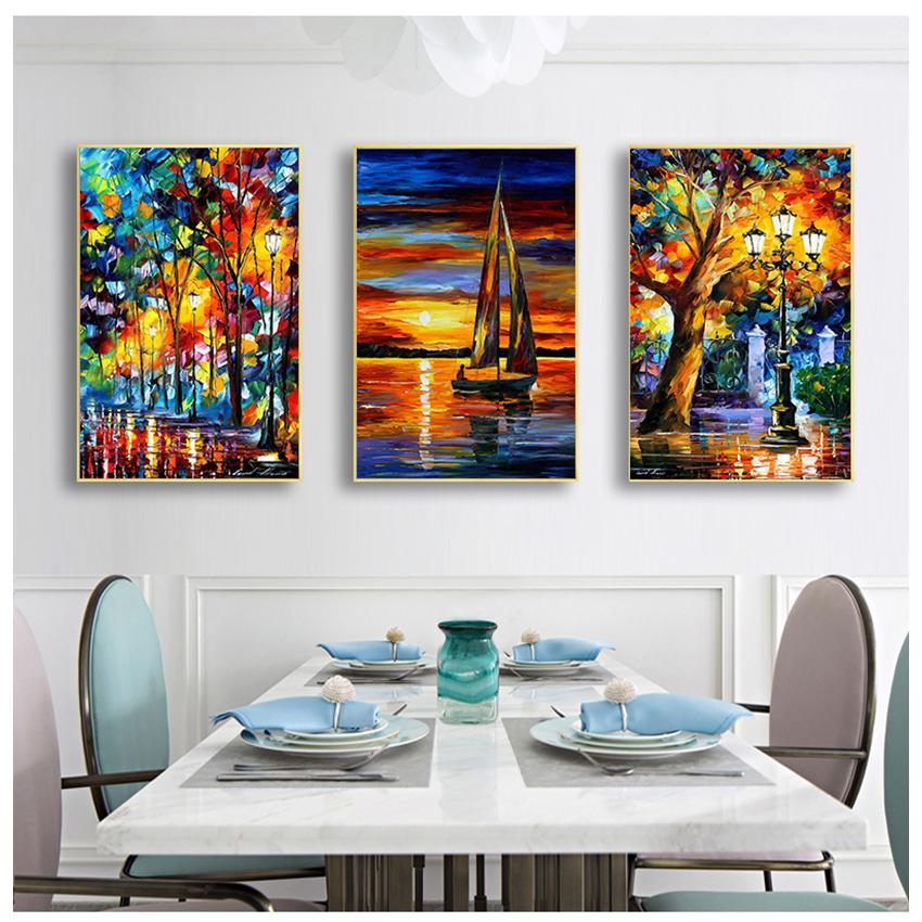 Абстрактная раскраска, ручная роспись, картина маслом, пейзаж для гостиной, постеры, настенное украшение для дома без рамки