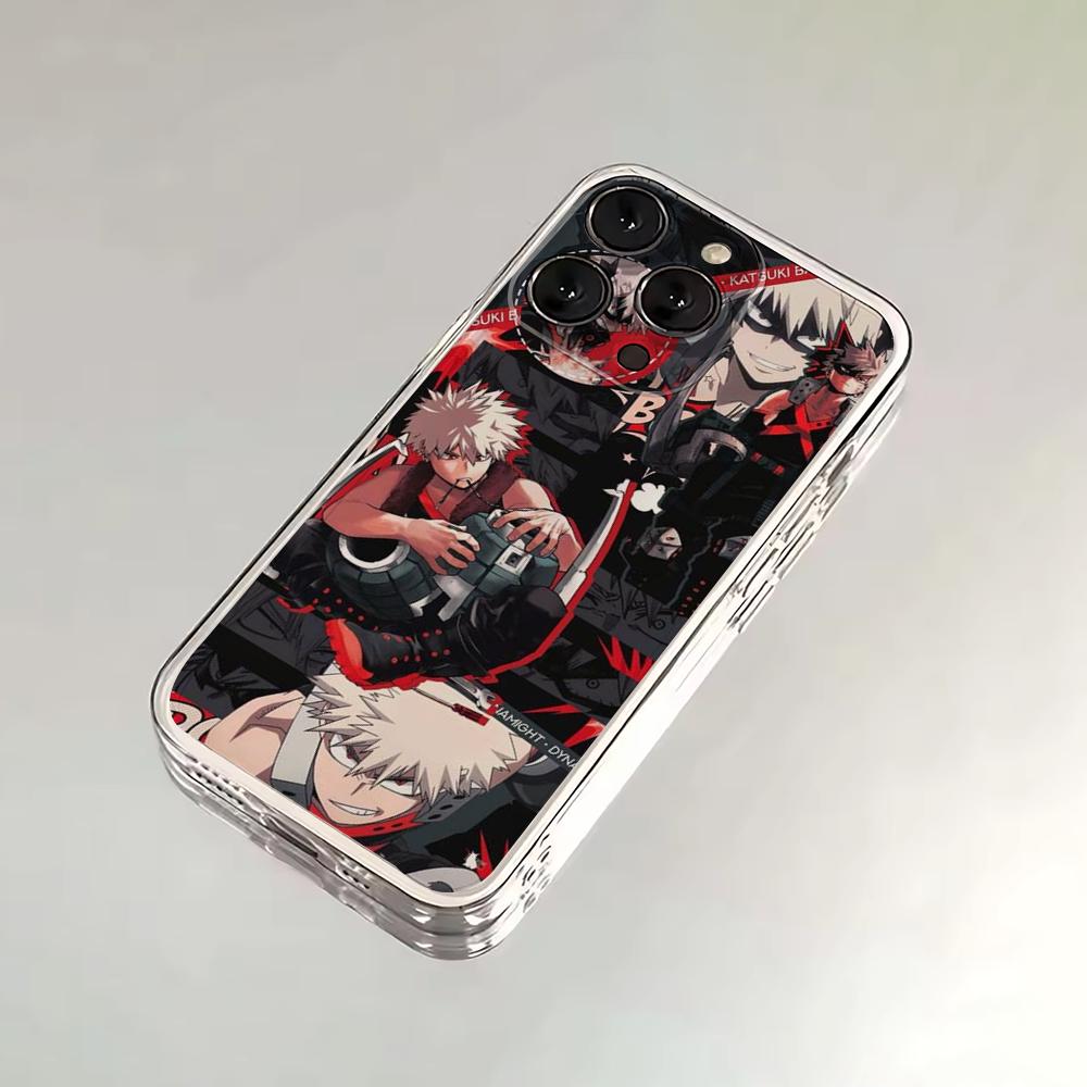 Чехол для телефона Bakugo My Hero Academia для iPhone 16,15,14,13,12,11 Plus,Pro,Max,XR,XS,X,7,8 SE,Mini Прозрачный Силиконовый Мягкий