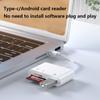 Устройство считывания карт Type-c Мобильный компьютер Android Type-c Многофункциональный привод OTG2.0 SD/TFU