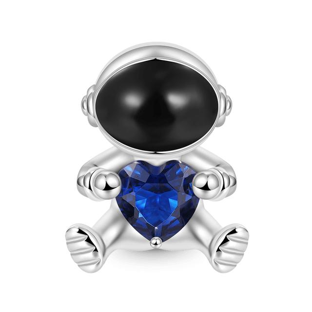 Синий Стерлингового Серебра 925 Бусина Сверкающая Сова Попугай Бабочка Единорог Мотаться Браслет DIY Ювелирные Изделия Подарок