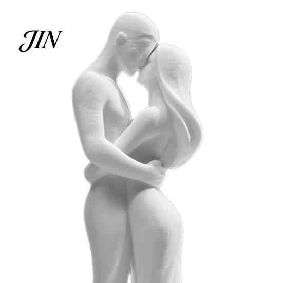 Dust Wipe Figurine 3D Printed Black & White Couple Hugging Statue, Minimalist Modern Sculpture with Abstract Embrace Artistic Textured Ornament Form,