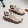 Wholesale Spring New Korean Style High-Looking Sneakers for Students Fashionable Simple Soft Bottom Leather Lightweight Fashion Shoes Women
