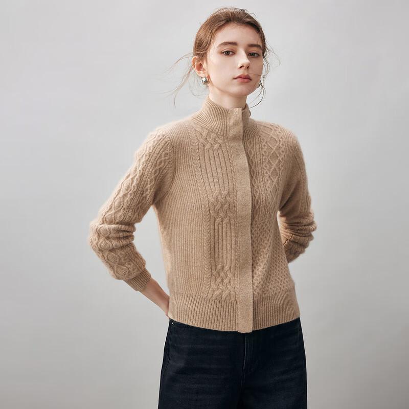 Komomoka Women's Thickened Cashmere Zipper Cardigan