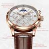2021 LIGE Watches Mens Top Brand Luxury Clock Casual Leathe 24Hour Moon Phase Мужские часы Спортивные водонепроницаемые кварцевые хронографы + коробка
