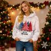 Женская фланелевая толстовка с капюшоном и длинными рукавами с рождественским принтом