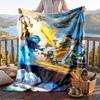 Warm Flannel Blanket LEGO Ninjago Pattern, Lightweight Comfortable Throw Blanket for Bed Sofa Use