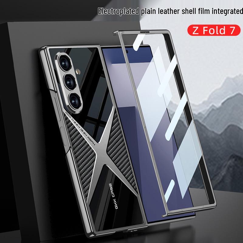 Защитный чехол из гальванизированной кожи для Samsung Z Fold7 - Противоударный, Тонкий и Прочный для мужчин