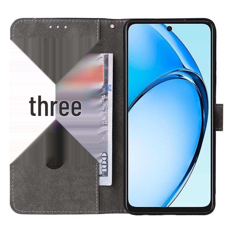 OPPO A60 4G Leather Phone Case with Anti-theft Card Slot and Flip Protective Cover