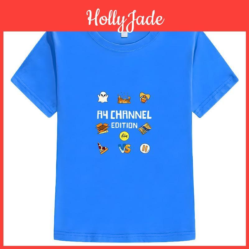 A4 Merch Lamba Boy Cartoon Girl Tshirt Summer 100 Cotton Kids Vlad A4 Paper Cartoon Short Sleeve Y2k Kids Clothes One Piece