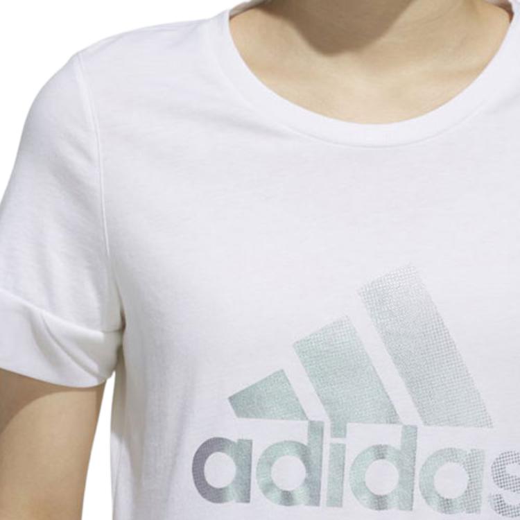 adidas Спортивная футболка с коротким рукавом, женские топы, белая DY8612