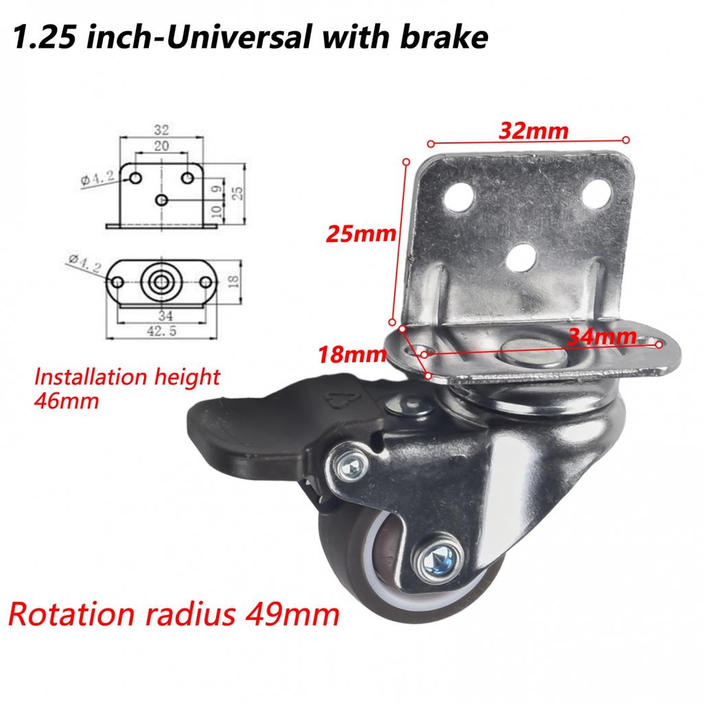 1*/ Тяжелые ролики 20 кг бесшумные поворотные колеса для перемещения мебели стула детская кроватка#