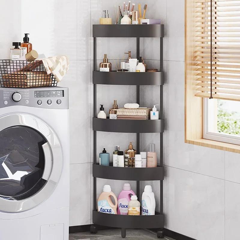 Многофункциональный стеллаж для хранения вещей в автомобиле на колесах, 4/5-уровневый угловой стеллаж для хранения вещей в автомобиле, передвижной угловой штатив для ванной комнаты